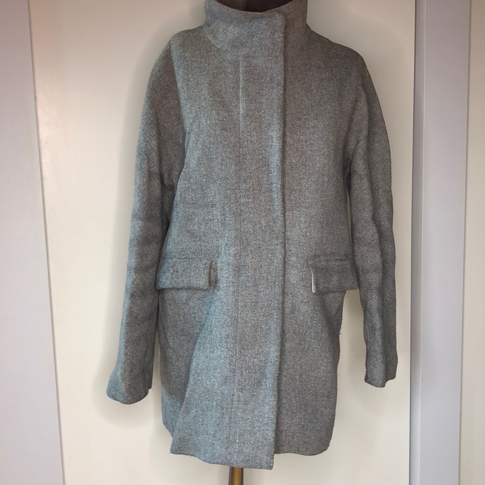 J. Crew Stadium Cloth Nello Gori Gray Cocoon Coat